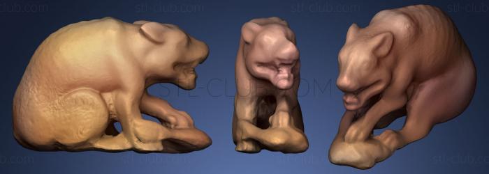 3D model Wolf netsuke (STL)